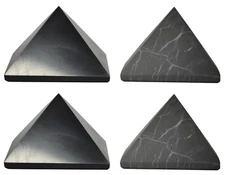 Shungite World Shungite Pyramid Set 4 pcs - 70 mm / 2.75" (Polished+Unpolished)