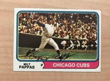 MILT PAPPAS CHICAGO CUBS SIGNED DECEASED 1974 TOPPS CARD #640 W/COA