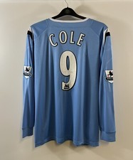 Manchester City Matchworn Cole 9 L/S Home Football Shirt 2004/06 (L) Reebok B426