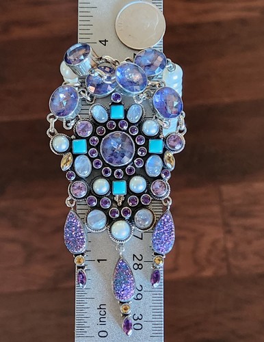 Nicky Butler Limited RAJ Collection Multi Gemstone NB Necklace 925 Sterling VTG - Picture 19 of 19