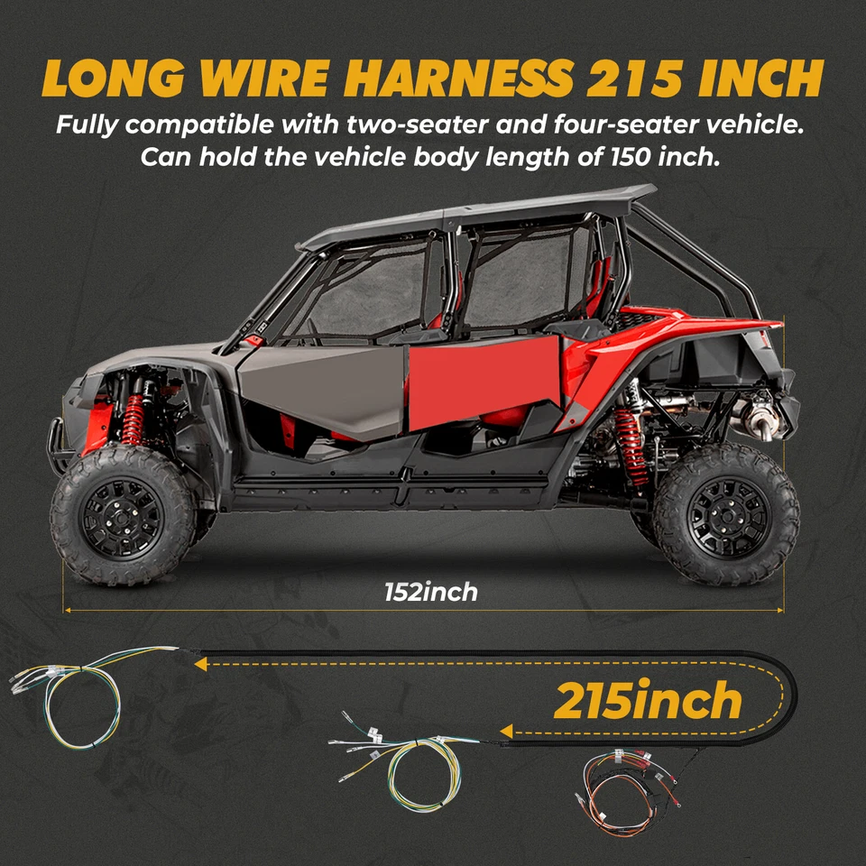 Luz de señal de giro LED UTV bocina calle legal para Polaris Ranger XP 1000 RZR 12V Foto 2 de 4