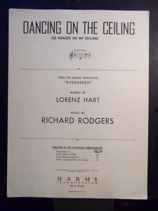 1931 Rodgers Hart Broadway Sheet Music Dancing On The Ceiling