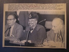 AP Wire Press Photo Yasser Arafat Leader of PLO Abou Rachid & Khaled Fahoum