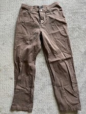 VINTAGE Lee Pants Women 28 Brown Tapered High Rise Mom Casuals Chino Preppy 90s