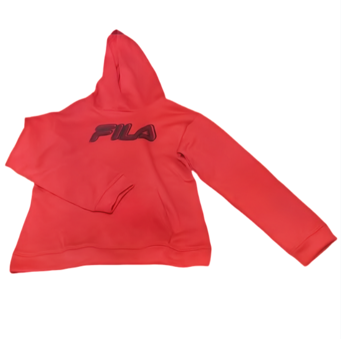 Felpa con cappuccio rossa unisex Fila taglia XL(18)