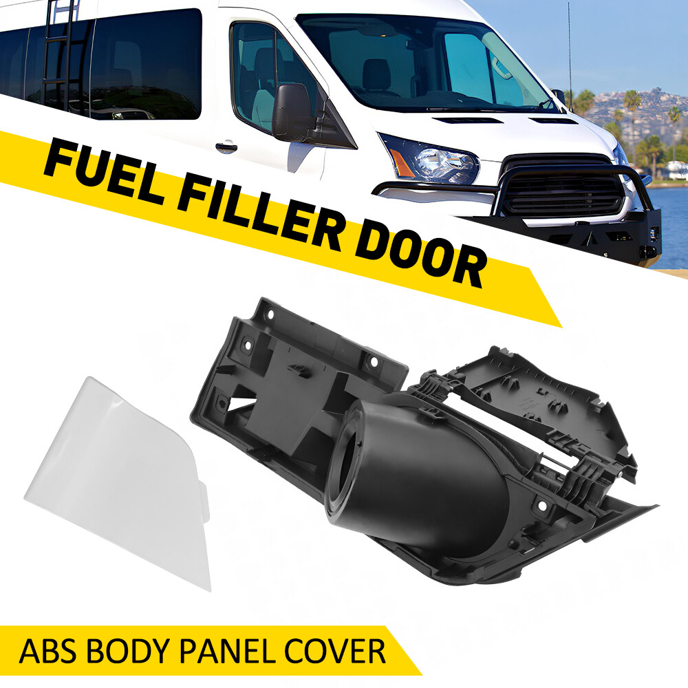 Fuel Filler Gas Cap Door Lid Housing & White Cap For 15-23 Ford Transit 150 250