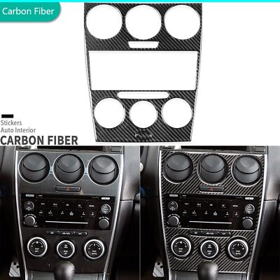 Real Carbon Fiber Center Console AC CD Panel Cover Trim For Mazda Real Carbon Fiber Center Console AC CD Panel Cover Trim For Mazda