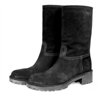 PRADA SHEARLING FUR HALF-BOOTS BOOTIES SHOES BLACK NEW US 10.5 EU 40,5 41 UK 7.5