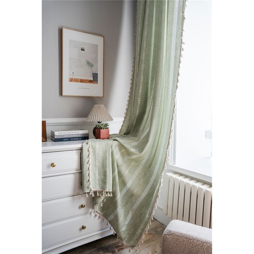 Treatment Curtain Living Room Vintage Tassel Curtain Bedroom Window Drape - Bild 39 von 40