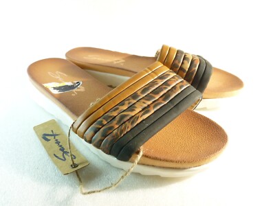 Seven7 Women shoes sandals Animal Print Slide wedge Size