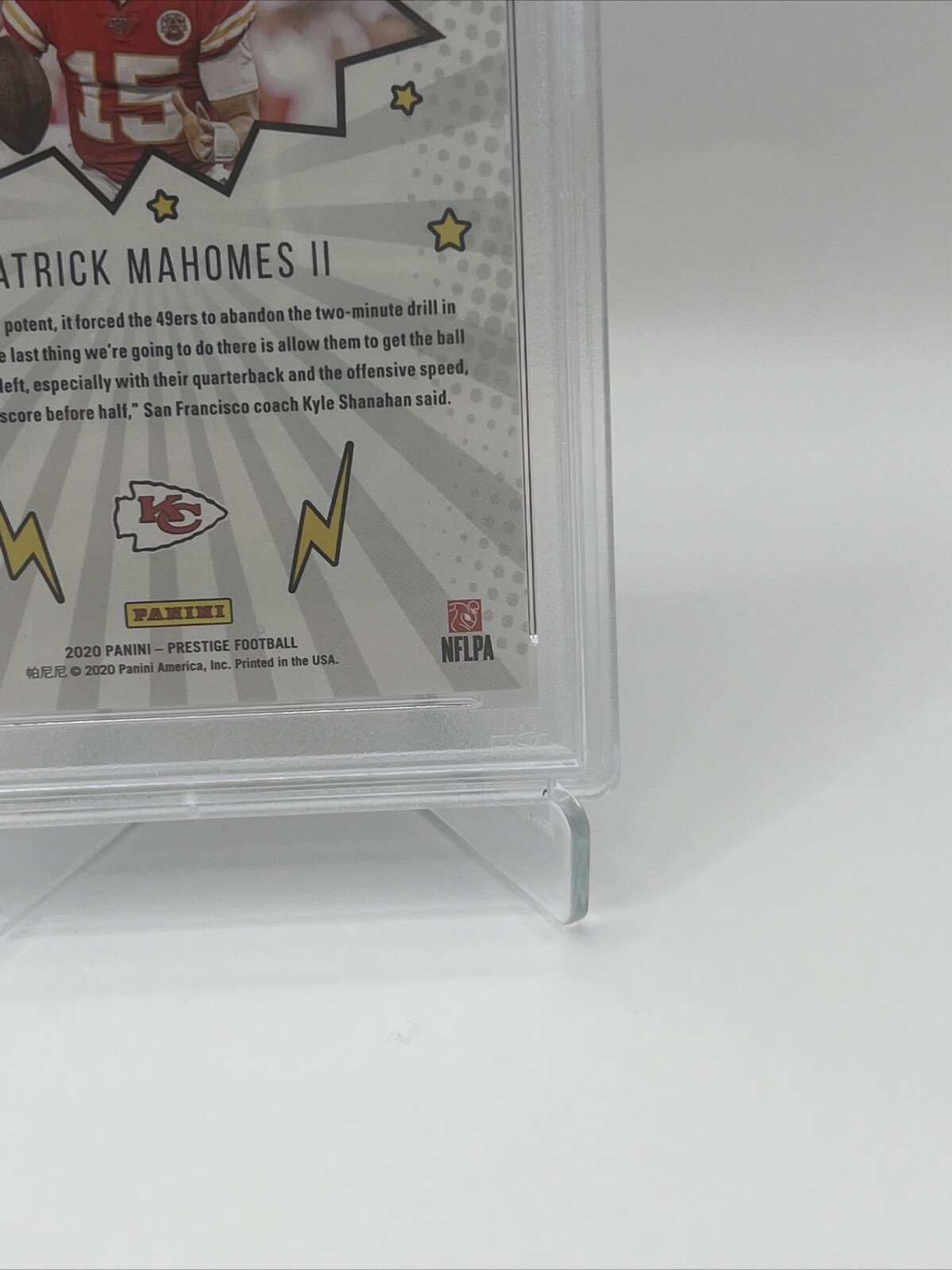 2020 Panini Prestige HEROES Green Insert PATRICK MAHOMES PSA 9 MINT #HEPM 58/99 view 15