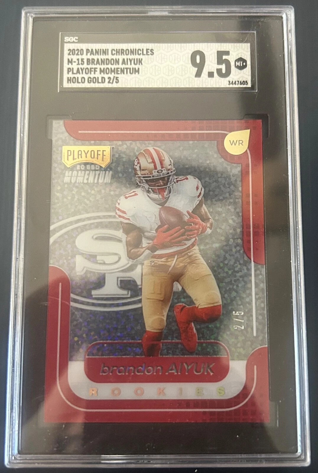 Brandon Aiyuk Panini Chronicles Playoff Momentum Rookies #M15 Holo Gold