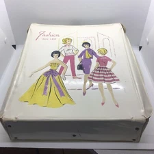 Vintage 60’s Fashion Doll Wardrobe Case White with 4 Ladies on Front Barbie