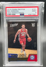 2016-17 NBA Prestige Rookie BONUS SHOTS GOLD /10 Ben Simmons #151 PSA 9! Nets!