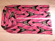 Guitars on Pink Fleece Scarf