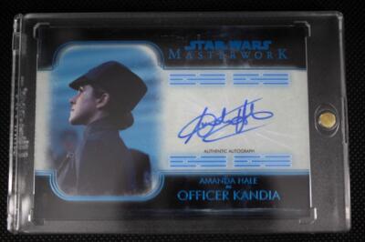 2020 Topps Star WarS MasterworkS Card AUTO Amanda Hale Officer Kandia BLUE /99