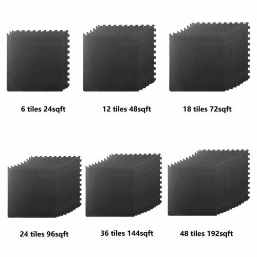 6/12/18/24/36/48 PCS Exercise Mat EVA Interlocking Gym Equipment Foam Floor Mats - Picture 1 of 17