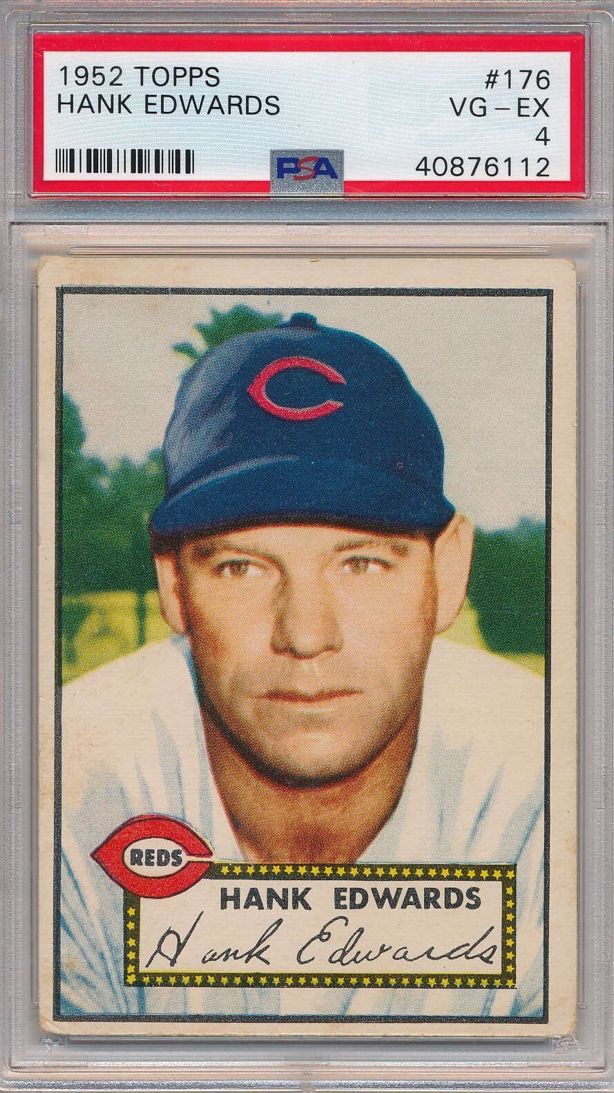 1952 TOPPS #176 HANK EDWARDS - PSA 4 VG-EX (SVSC)