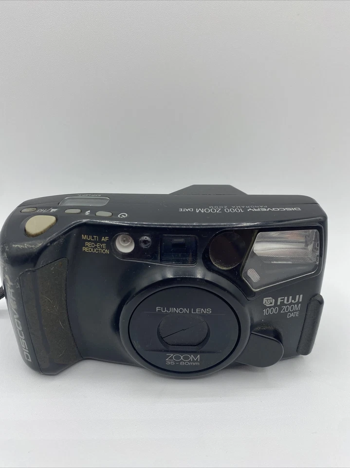 Cámara fotográfica Fuji Discovery 1000 zoom fecha panorámica 35 mm apuntar y disparar de colección Foto 2 de 4