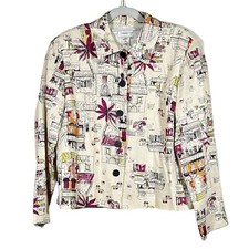 Coldwater Creek - Women's Size L - Tan Button-up Blazer Sketch Art Print