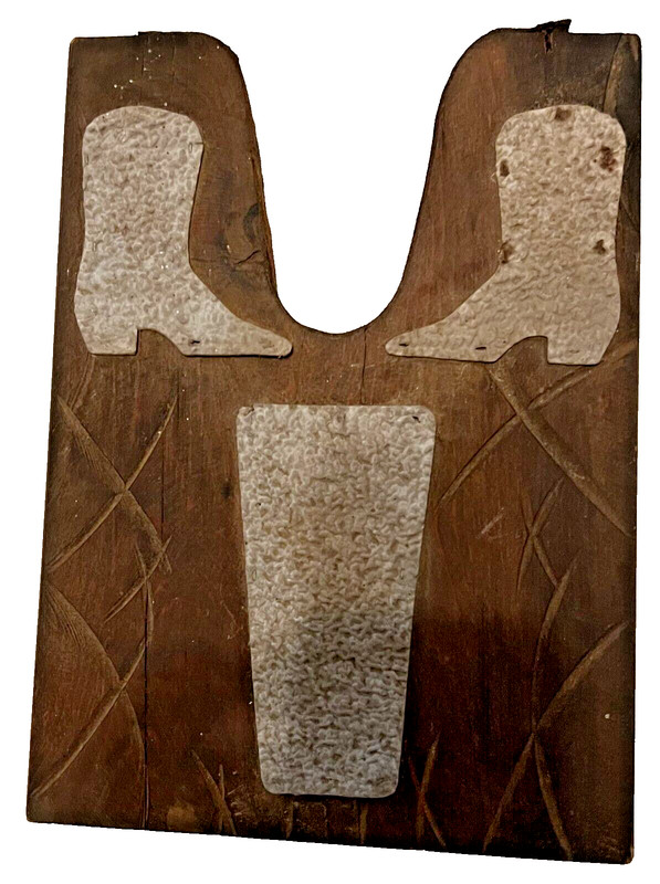 Vintage Wood Boot Jack with Western Cowboy Decor or Trim Handmade 12 X 8.5 Inch