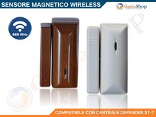 SENSORE MAGNETICO PORTE FINESTRE WIRELESS E CABLATO 868 MHz ANTIFURTO