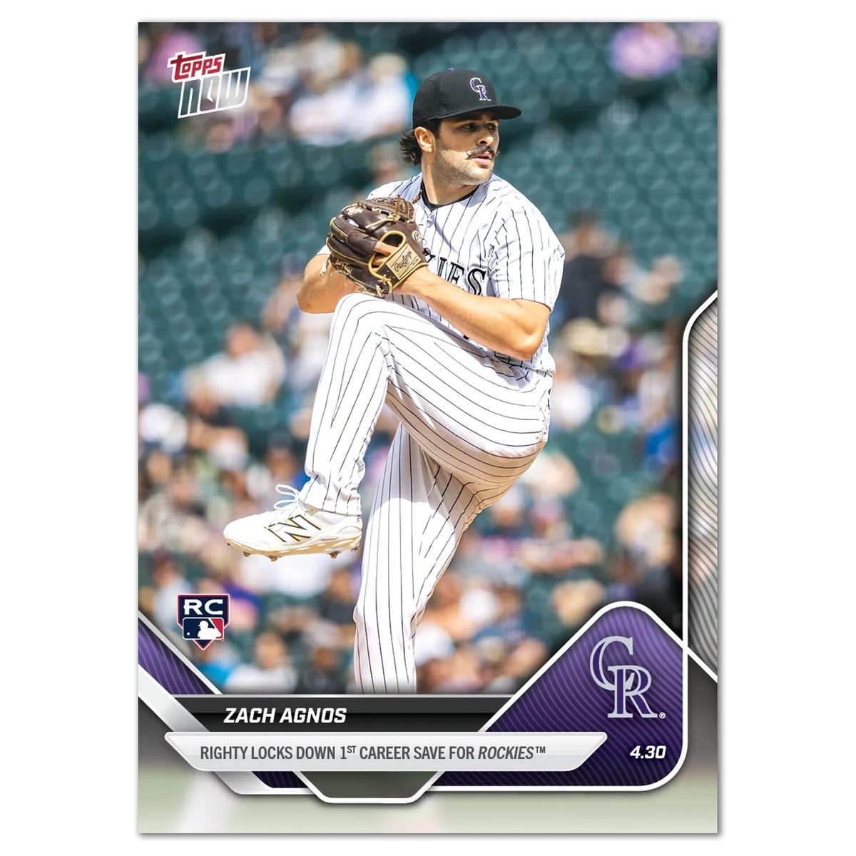 Zach Agnos RC Rockies 1st Save 2025 MLB Topps NOW Card 121 | eBay
