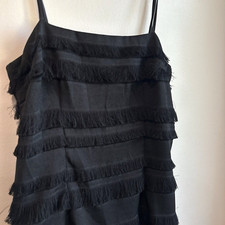 Princess Polly Black “Molina” Fringe Bodycon Mini Dress Size 6 EUC