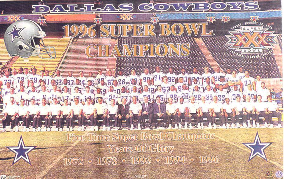 1996 Super Bowl XXX Champions Cowboys Team Original Norman James