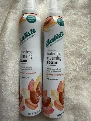 2 PACK BATISTE 3.6 oz Waterless Cleansing Foam No Rinse Shampoo NEW