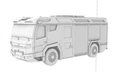 1/87 HO LKW Für rosenbauer RT Elektro Feuerwehr Optionale Drehversion