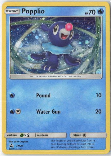 Popplio - SM24 Holo Promo Sun & Moon Promo Pokemon Moderately Played