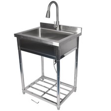 Stainless Steel Commercial Kitchen Utility Outdoor Portable Laundry Garage Sink