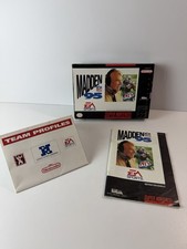 Super Nintendo SNES NFL Madden 95 Box, Instructions & Team Profiles Only