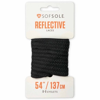 Sof Sole Reflective Oval Laces, Black, 54''