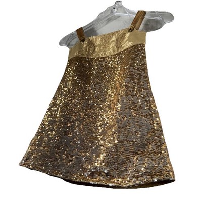 Gold Sequin Formal Kids Dress Size 6 Elegant Elegant Girls Marayat Dresses  | eBay
