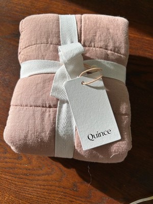 Quince European Linen Quilted Euro Sham Dusty Mauve New Beautiful Butter Soft