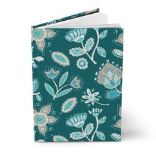Teal Floral Pattern Hardcover Journal