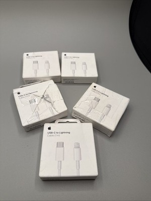LOT of 5 Genuine Apple USB-C to Lightning Cable (1 m) MUQ93AM/A - A2561 USED