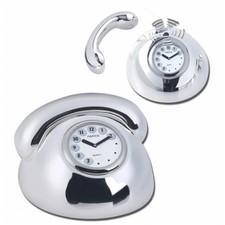Natico Originals 10-1160 Telephone Ringing Clock Silv.
