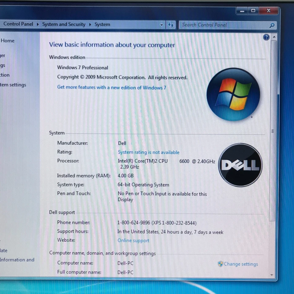DELL OPTIPLEX 745 SFF Core 2 Duo 2.40GHz 4GB RAM 1TB SSD (Windows 7 Pro 64-Bit) - Image 2 of 4