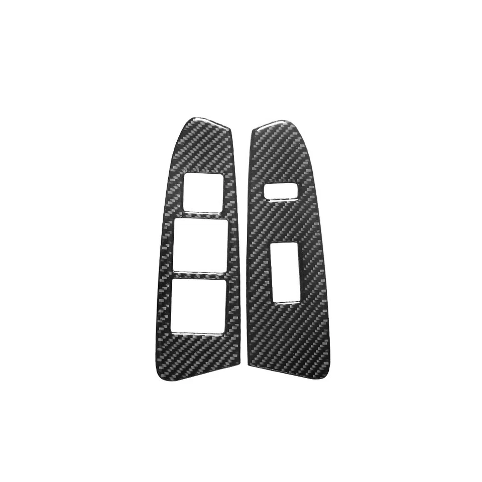 Cubierta de embellecedor de interruptor de ventana delantera de fibra de carbono 2 piezas para Toyota Tacoma 2012-2015 Foto 4 de 4