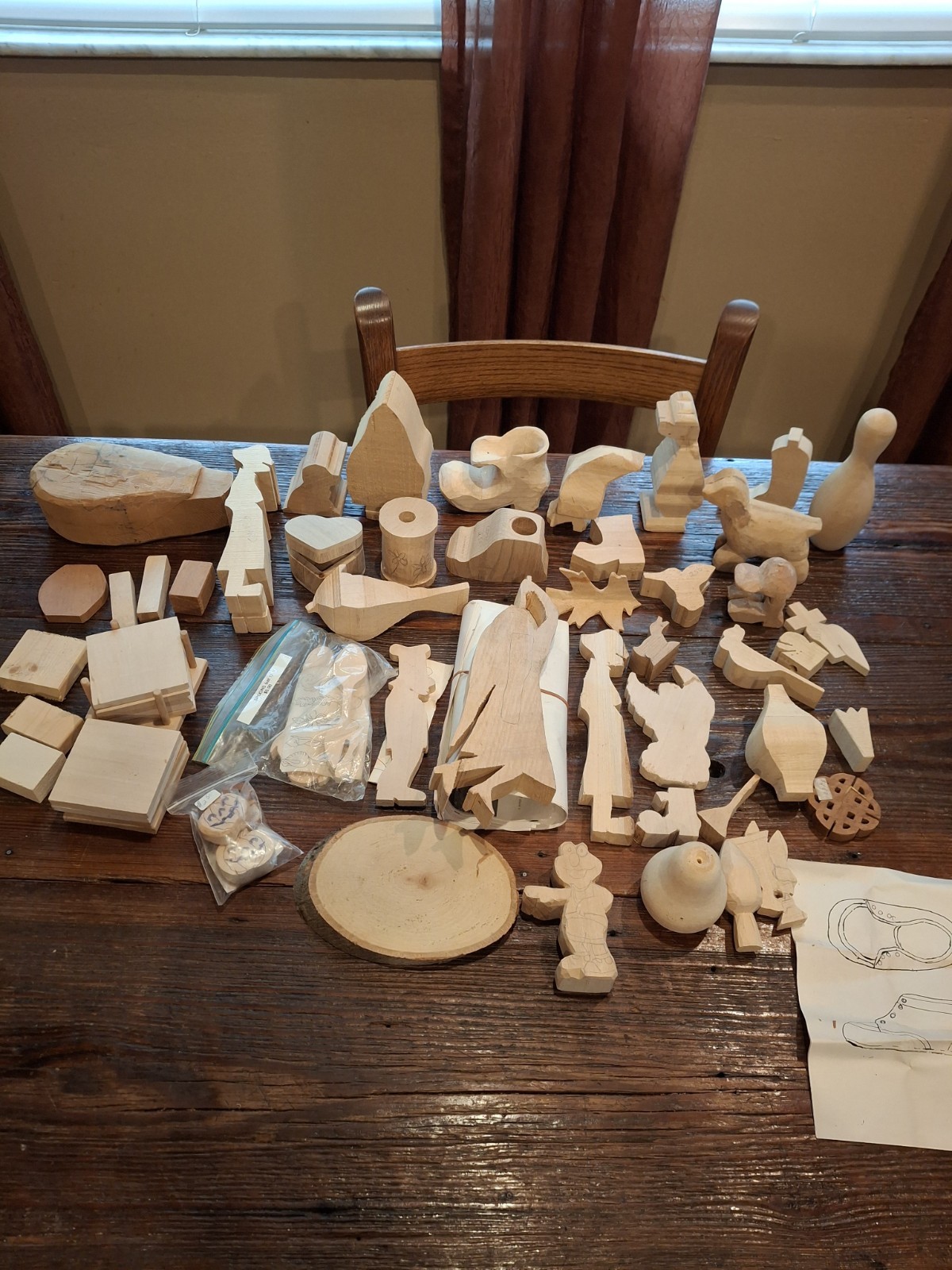 Wood Cutouts Craft Wooden Crafters Supplies Huge Lot Misc.