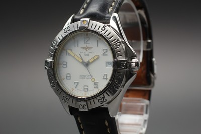 [Exc+5] BREITLING Colt A17035 Date White Dial Automatic Men's From JAPAN