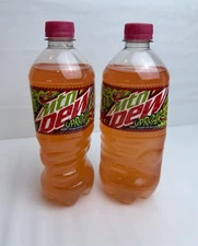 Lot of 2 ~ 2021 Mtn Dew Uproar 20 oz Bottles Food Lion Mountain Discontinued