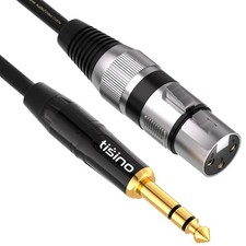 XLR Female to 1/4 Inch (6.35mm) TRS Jack Lead Balanced Signal Interconnect Ca...