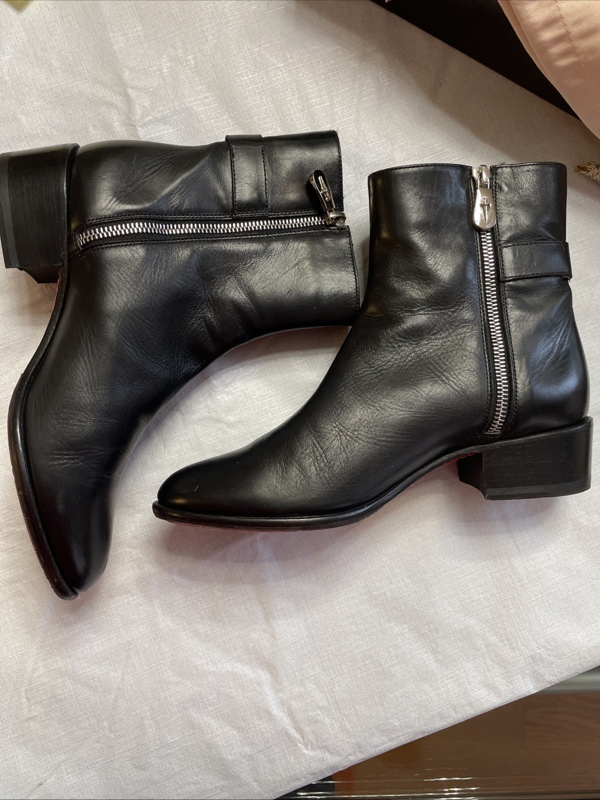 Cesare Paciotti Black Leather Boots Italian Designer Boots Women's 37 image 6