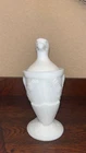 Antique "Old Abe" Eagle Milk Glass Covered Jar c.1876 from USA Centenniel