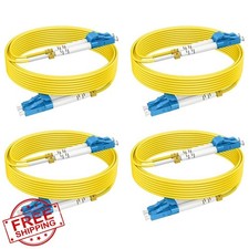 4-Pack OS2 LC to LC Single Mode Fiber Patch Cables 15M Duplex 9/125 m