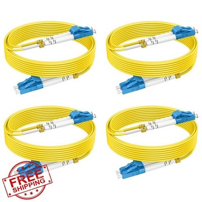 4-Pack OS2 LC to LC Single Mode Fiber Patch Cables 15M Duplex 9/125μm